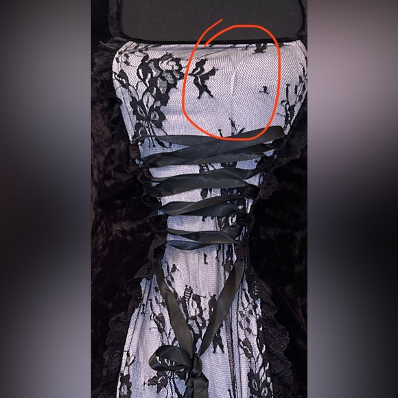 THE GRAVE GIRLS Gothic Elegant Vampire Velvet Long Sleeve Mini Halloween Dress - Picture 5 of 5